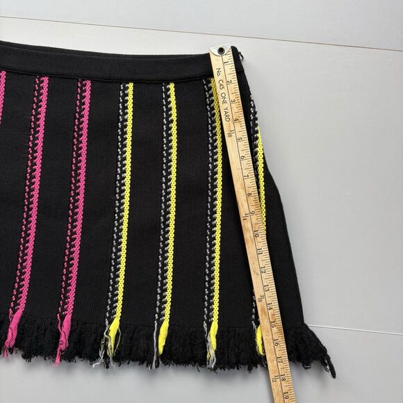 ICEBERG Frayed Knit Skirt Wool Blend ALine Colorful Women Medium Cybergoth Italy - Picture 5 of 12